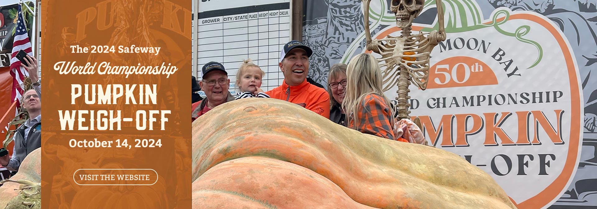 Learn more about the 2024 Safeway World Championship Pumpkin Weigh-Off on October 14th