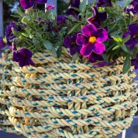 Repurposed Rope Hanging Planter by Seaside Weavers